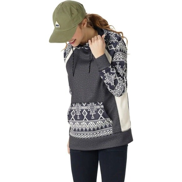 Burton Durable Goods Heron Pullover Fleece Womens Sz Medium Hoodie Aztec Print - Picture 6 of 9